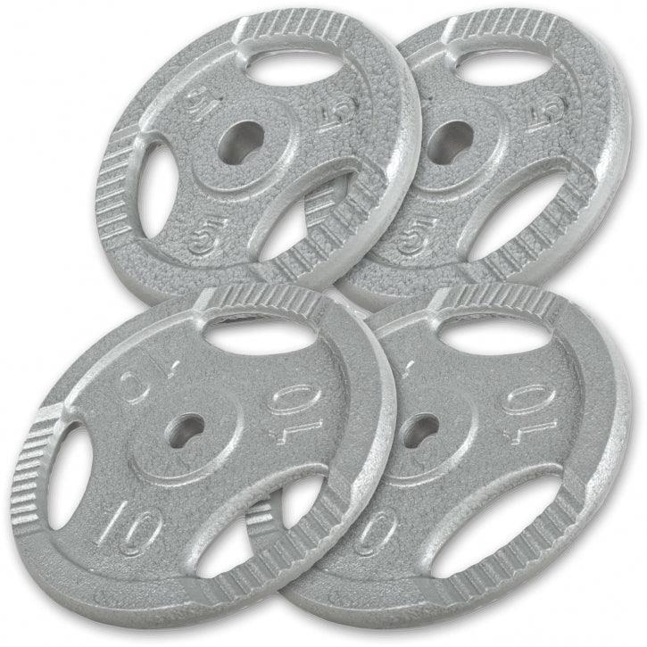 4 POIDS EN FONTE GRIP | DIAMETRE 31 MM | MUSCULATION | LOT DE 2x5 KG et 2x10 KG 2/5