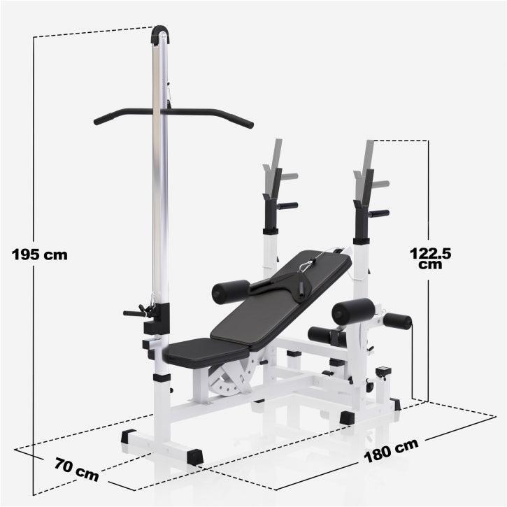 BANC MUSCULATION UNIVERSEL (BANC + OPTION POULIE) | MUSCULATION | NOIR OU BLANC 4/7