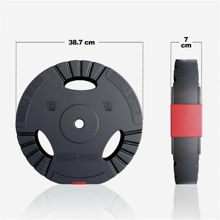 Set de barres d'haltère avec disques de poids 6/7