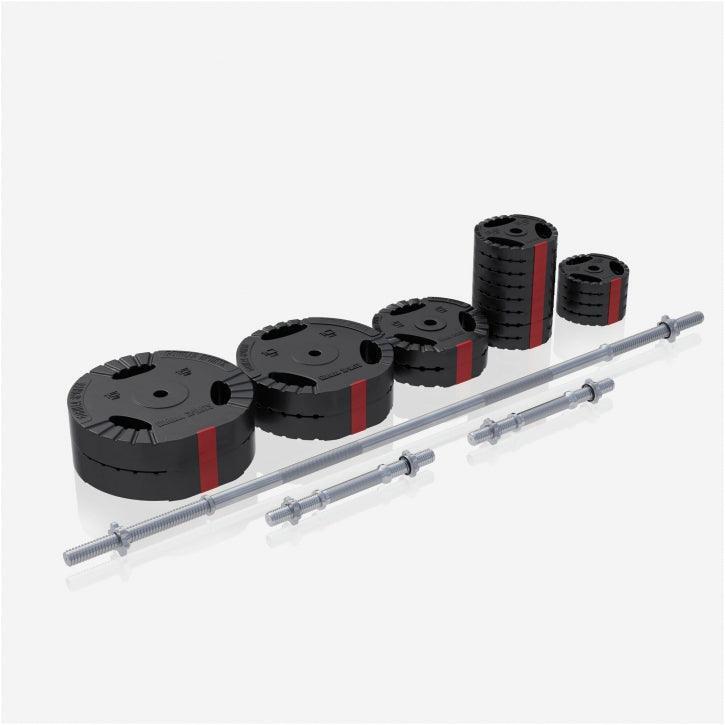Set de barres d'haltère avec disques de poids 2/7