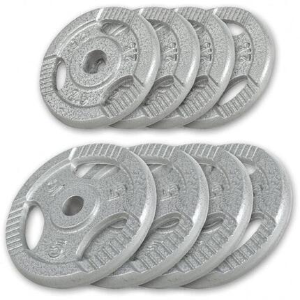 8 POIDS EN FONTE GRIP | DIAMETRE 31 MM | MUSCULATION | LOT DE 4x5 KG et 4x2,5 kG
