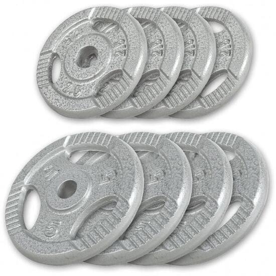 8 POIDS EN FONTE GRIP | DIAMETRE 31 MM | MUSCULATION | LOT DE 4x5 KG et 4x2,5 kG