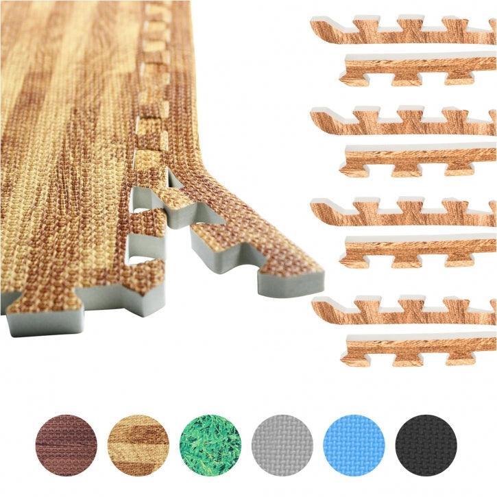 Gorilla Sports - Set De 8 Bordures Pour Dalles | Musculation Et Fitness | Coloris Au Choix - Tapis De Fitness - Bleu|gris|marron - Taille Unique - Decathlon