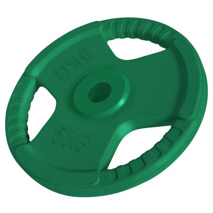 Gorilla Sports - Disque De Musculation Caoutchouc Grip | Diam 31mm | Au Choix De 1,25kg À 25kg - Disque Bumper Haltérophilie - Bleu|vert - 1,25 Kg - Decathlon
