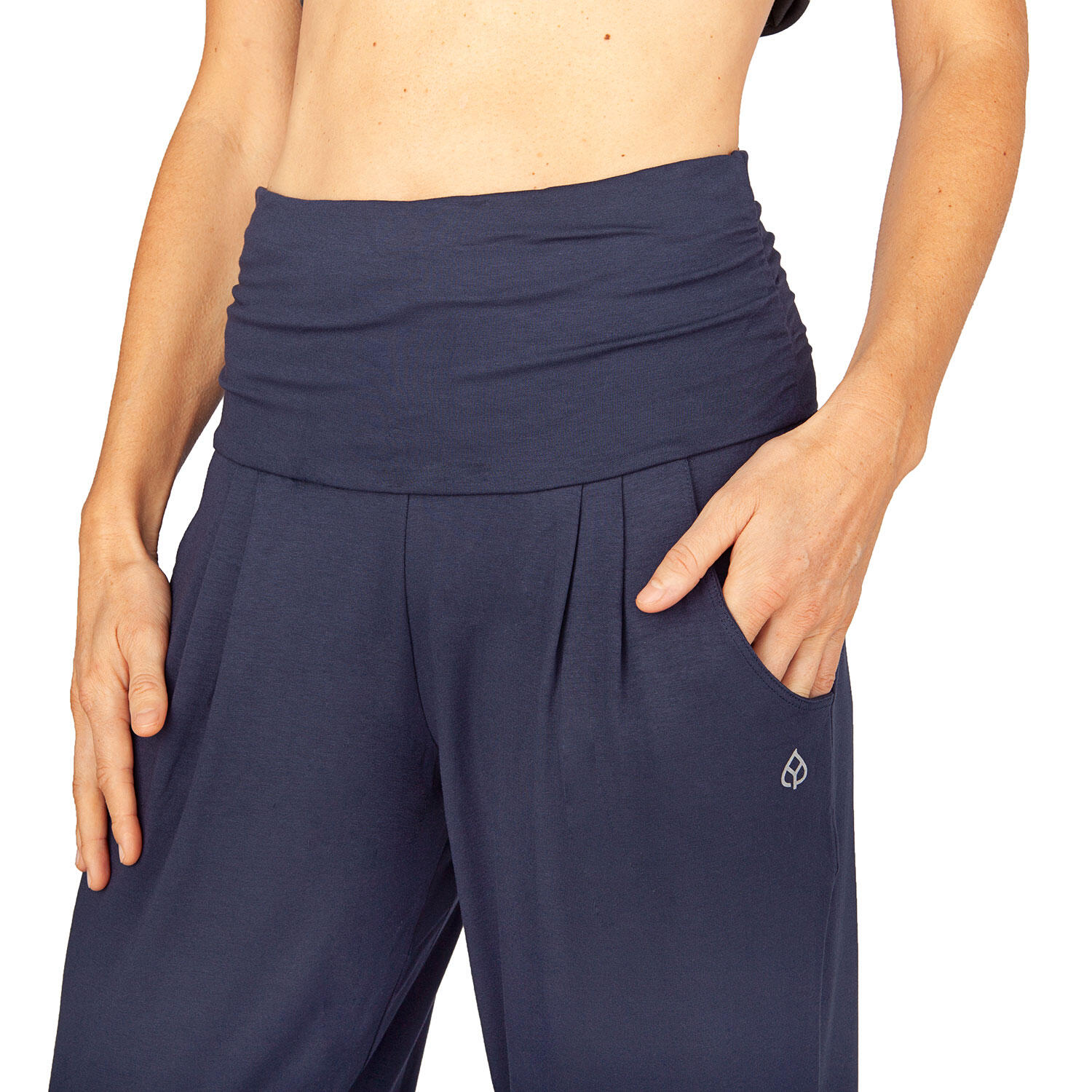 Loose Pants, bequeme Yogahose, Modal, Dunkelblau (Black Iris) 4/6