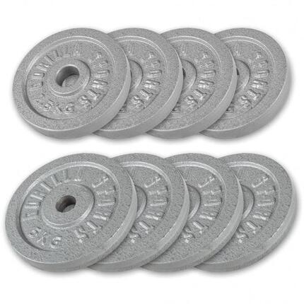 8 POIDS EN FONTE | DIAMETRE 31 MM | MUSCULATION | LOT DE 4x5 KG et 4x2,5 KG