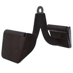 Poignée étroite pour traction et aviron | Revêtement en caoutchouc noir