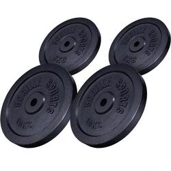 Lot de disques noirs en fonte - 2 x 5 KG et 2 x 10 KG - Ø 31mm