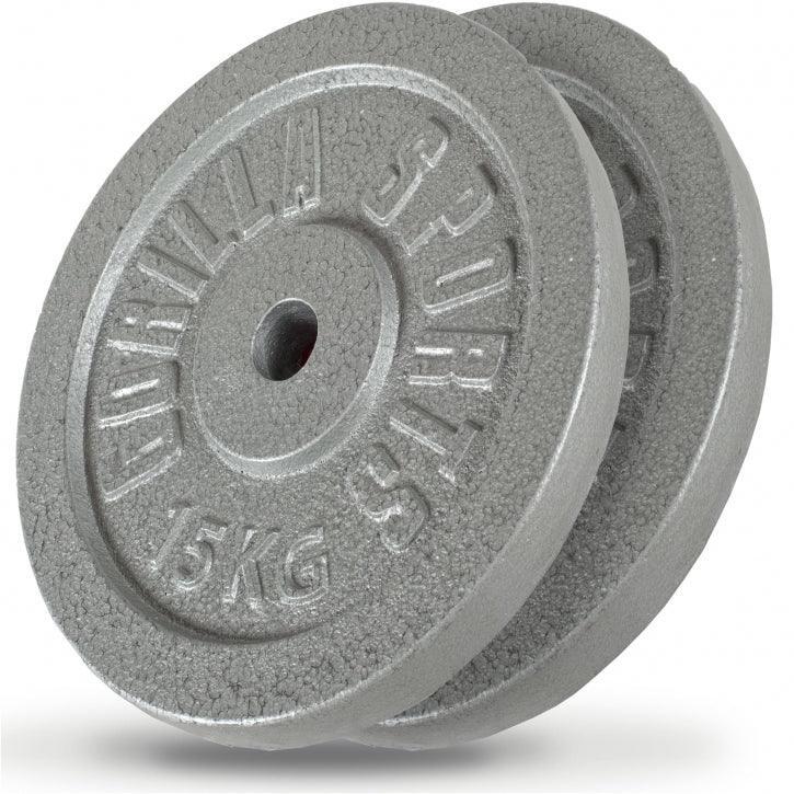 Gorilla Sports - Disque De Musculation Fonte Gris | Diam 31mm | Au Choix De 1,25kg À 30kg - Poids De Musculation - Gris - 15 Kg - Decathlon