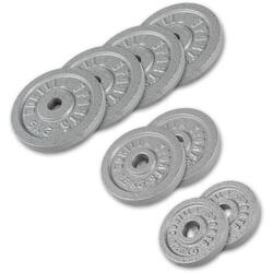 8 POIDS EN FONTE | DIAMETRE 31 MM | MUSCULATION | 4x5, 2x2,5 et 2x1,25 KG