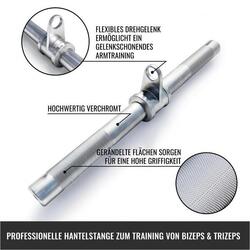 BARRE POUR TRICEPS ET BICEPS AVEC ÉLÉMENT D'ATTACHE | ACCESSOIRE MUSCULATION