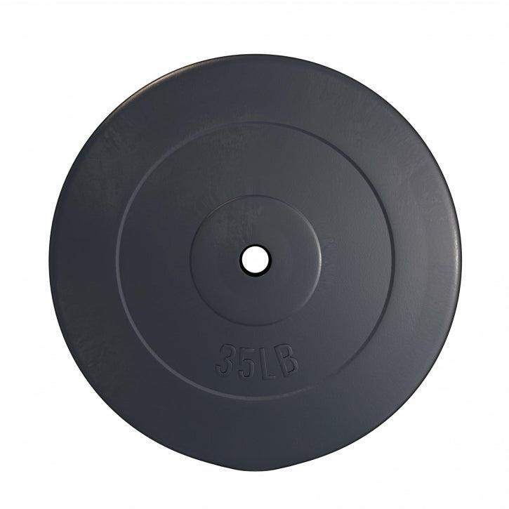Disque musculation Gorilla Sports 15 kg plastique noir, alésage 28 mm 7/7