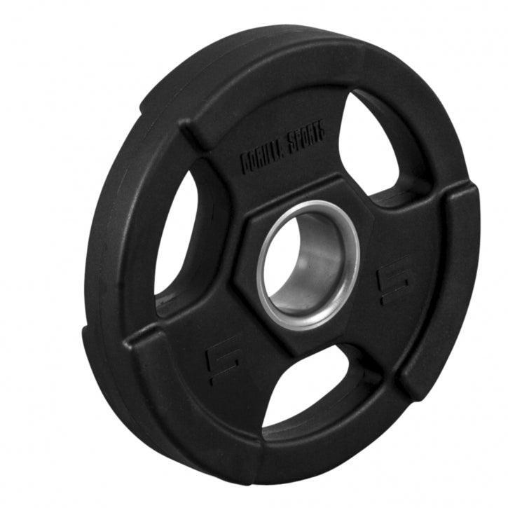 Gorilla Sports - Poids Disques Olympiques En Fonte Avec Revetement Caoutchouc | Diametre 51 Mm | - Disque Bumper Haltérophilie - Noir - 5 Kg - Decathlon