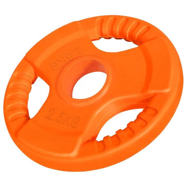 GORILLA SPORTS Hantelscheibe 50/51mm Olympia Gummi Gripper 1,25-25 KG