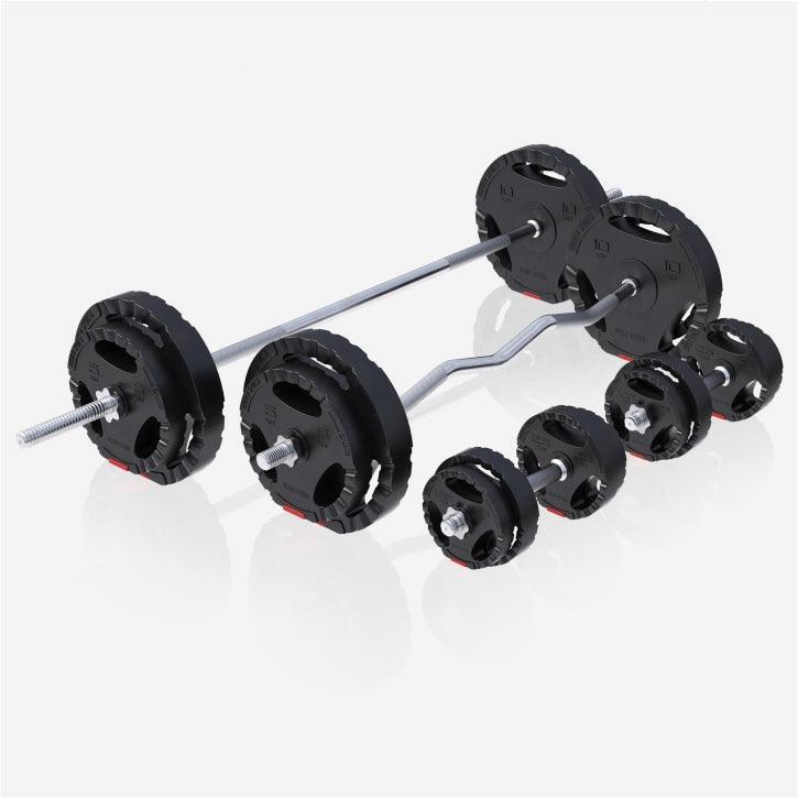 Fitnessbank - halterbank + Halterstangen met gewichten 100 kg 7/7