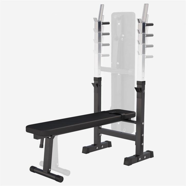 BANC DE MUSCULATION GS006 + SET DISQUES EN PLASTIQUE ET BARRE LONGUE 38KG