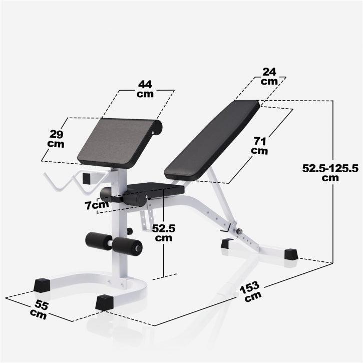 Fitnessbank - halterbank + Halterstangen met gewichten 100 kg 4/7