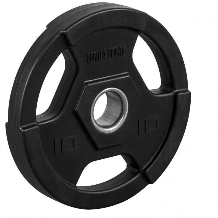 Gorilla Sports - Poids Disques Olympiques En Fonte Avec Revetement Caoutchouc | Diametre 51 Mm | - Disque Bumper Haltérophilie - Noir - 1,25 Kg - Decathlon
