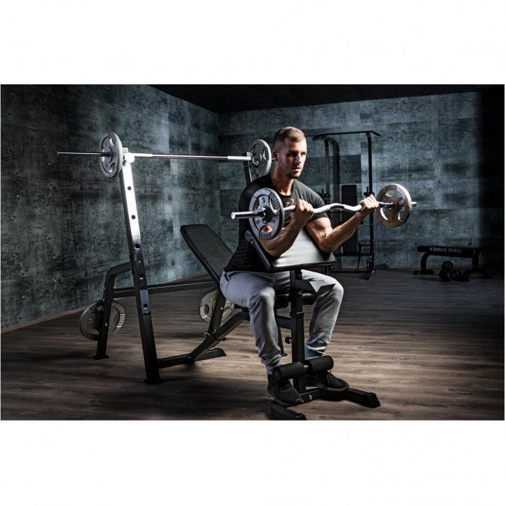 Banc de Musculation Complet - Set Haltères & Barres, Réglable, Pliable,Max 280kg 5/7