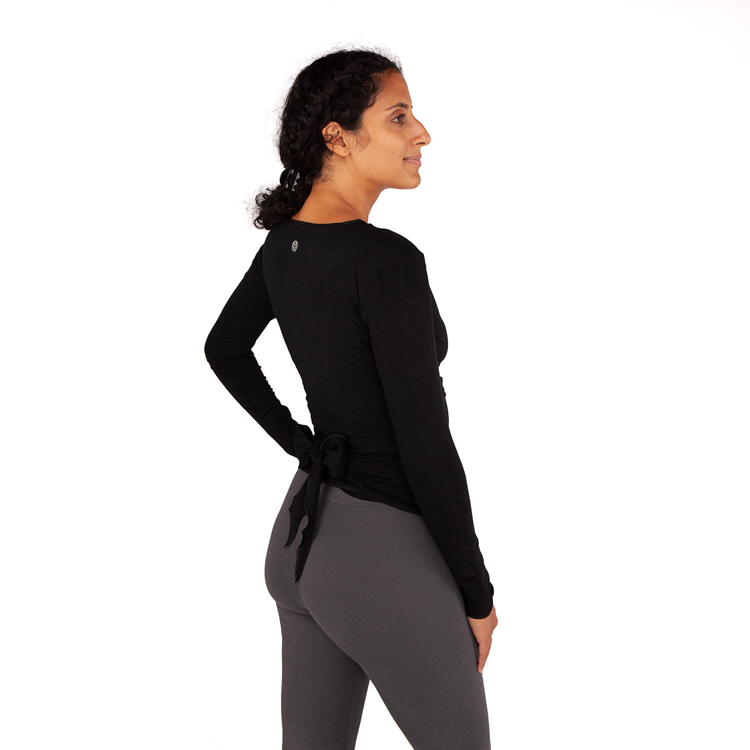 Yoga Wickeljacke, Modal, Schwarz 4/6