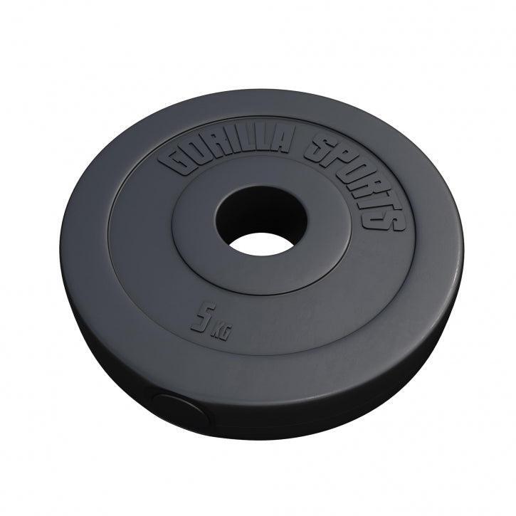 Gorilla Sports - Lot De Disques En Plastique: 2 X 5 Kg Et 2 X 10 Kg (30 Kg) - 50/51mm | Poids Ada - Poids De Musculation - Noir - 20-30 Kg - Decathlon