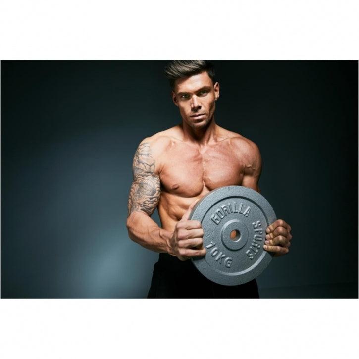 Obciążenie (1,25-30 kg) 31 mm talerz treningowy żeliwo srebrne Gorilla Sports 2/7