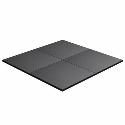 Vloermatten rubber - beschermingsmatten - 1 stuks - 100 x 100 cm - zwart -