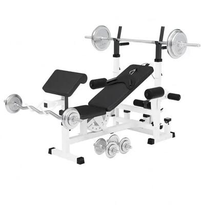 Gorilla sports universele halterbank + halterset 108 kg - chroom