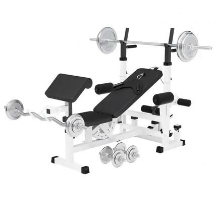 BANC DE MUSCULATION UNIVERSEL GS005 + SET D'HALTERES CHROMES DE 108 KG