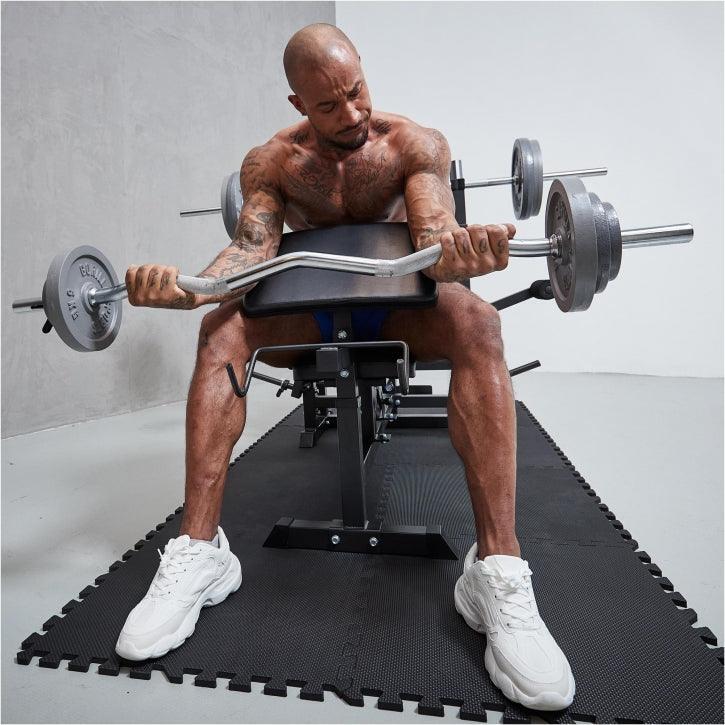 Barre EZ Curl 120 Cm - Barre De Musculation Poignée Ergonomique, Compatible Disques Standard Ø50 Mm, Charge Max 100 Kg