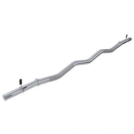 Barre curl Gorilla Sports 120 cm chromée 30 mm, prise moletée