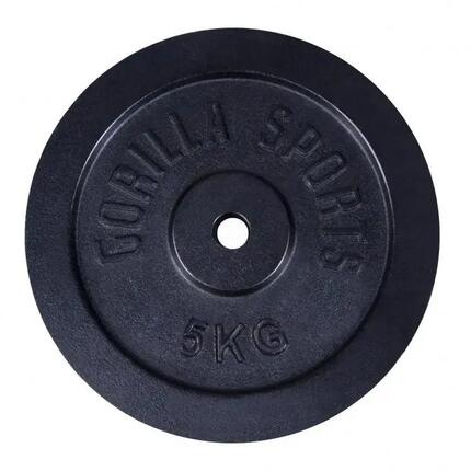 Disque haltère Gorilla Sports Fonte noir compatible 30 mm