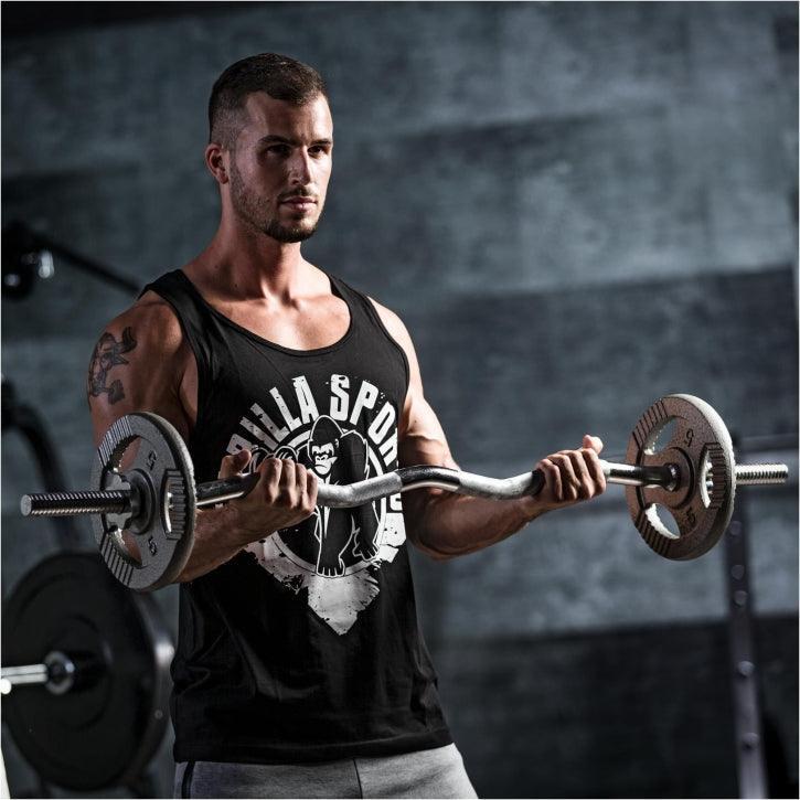 Gryf lekko łamany do ćwiczeń  Gorilla Sports 120cm