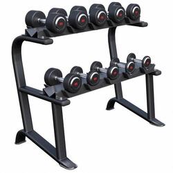 RACK PRO + 5 PAIRES D'HALTÈRES RONDS DE 2,5KG À 15KG