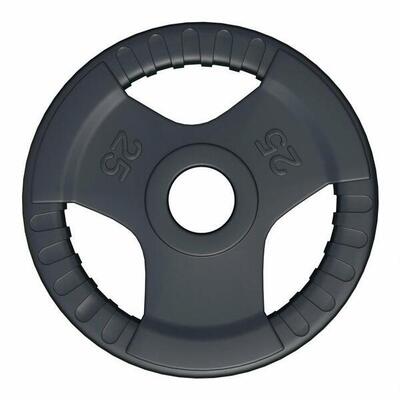 Halterschijf - 20 kg - gripper gietijzer rubber coating - 50 mm