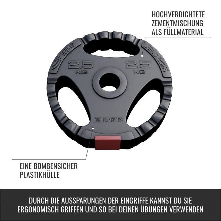 Disque en plastique au choix de 1,25 KG à 15 KG avec poignées | Ø 31mm d'alésage