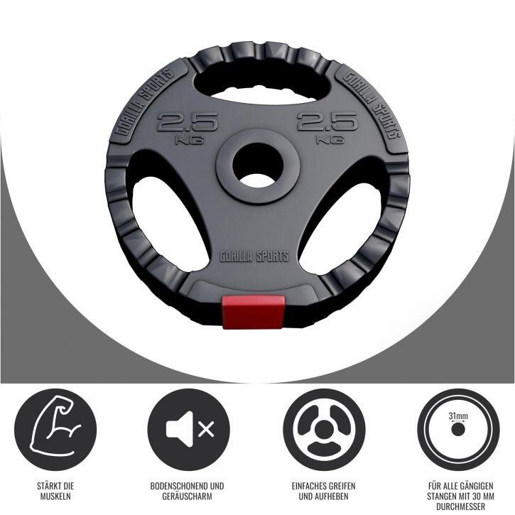 Gorilla Sports Kotouč potažený plastem, výplň cement, 2,5 kg