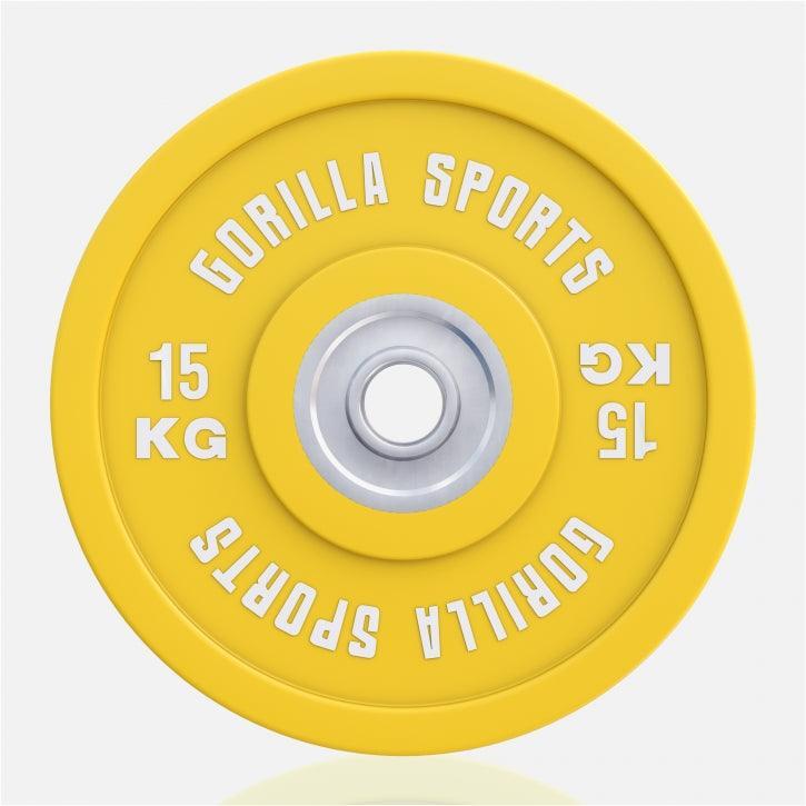 Disco Pesas Bumper Gorilla Sports Amarillo Diámetro 51 mm 3/7