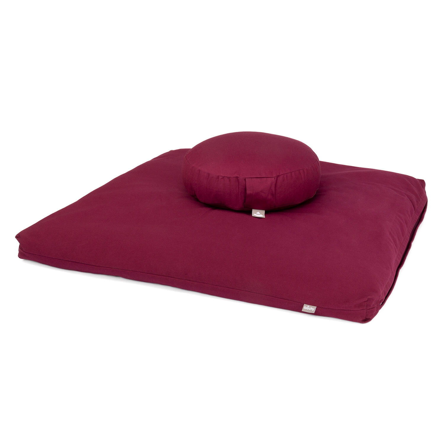 Medi-Set ECO: Meditationskissen RONDO FLACH ECO Dinkel & ZABUTON ECO Aubergine 2/5