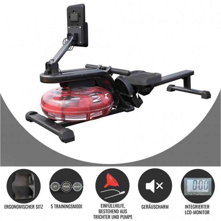 GORILLA SPORTS Gorilla Sports roeimachine met waterweerstand - Roeitrainer - LCD scherm