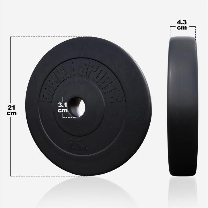 DISQUE DE MUSCULATION PLASTIQUE | DIAM 31MM | AU CHOIX DE 1,25KG À 15KG