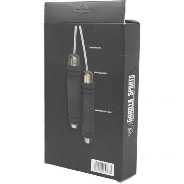 GORILLA SPORTS Springseil Speed Rope Grau/Goldfarben 300 cm