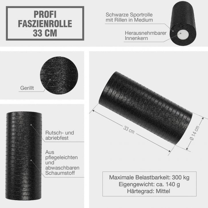 GORILLA SPORTS Profi Faszienrolle Schwarz