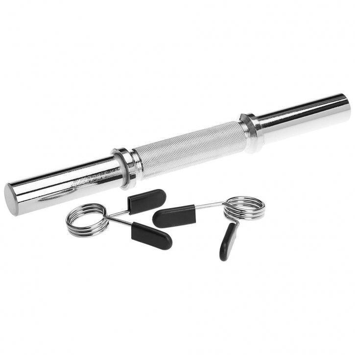 BARRE COURTE 35CM | DIAMETRE 30MM | MUSCULATION | 2 STOP DISQUES A RESSORT 6/7