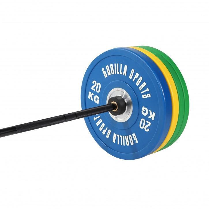 Set d'haltère long premium de 140 KG - Barre longue de 220 cm avec revêtement ce 4/7