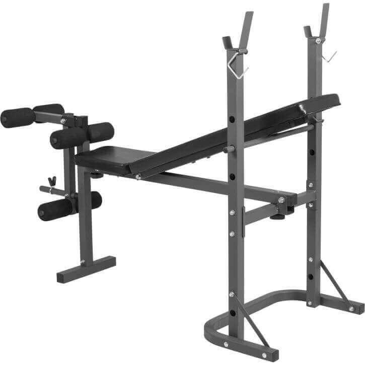 Banco Musculación Gyronetcis Negro Gris con Curl de Piernas 7/7