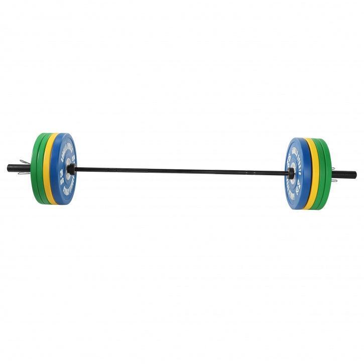Set d'haltère long premium de 140 KG - Barre longue de 220 cm avec revêtement ce 3/7