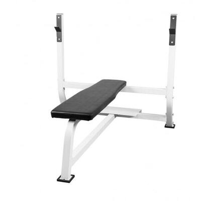 Brede halterbank - fitnessbank - belastbaar tot 250 kg - wit