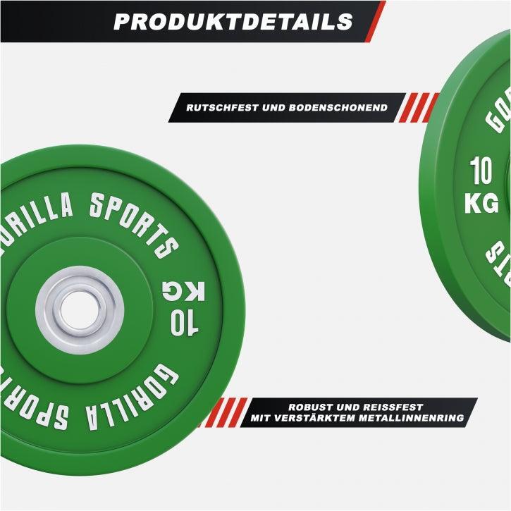 Disco Pesas Bumper Gorilla Sports Verde Diámetro 51 mm 5/7