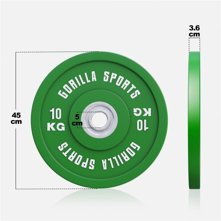 Disco Pesas Bumper Gorilla Sports Verde Diámetro 51 mm 4/7